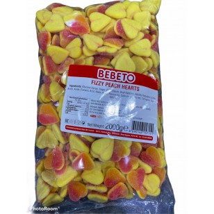 Bebeto Sweets Fizzy Pech Hearts Halal 2kg Bag